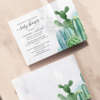 Inbjudan till babykläder för Cacti Par i vattenfär