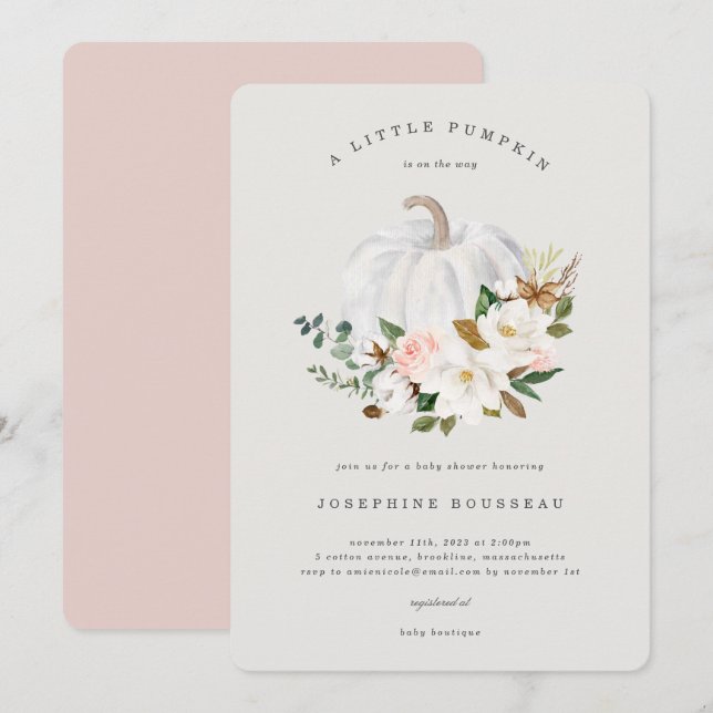 Inbjudan till babykläder för Magnolia Cotton (Fram/baksida)