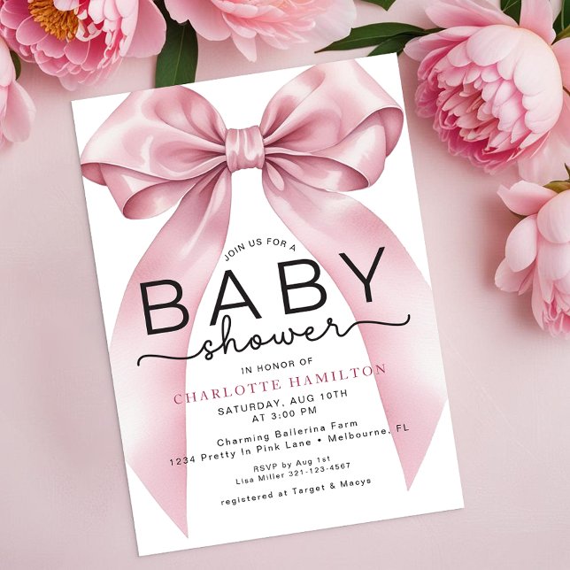 Inbjudan till babykläder för vattenfärgsfack - S (Pretty Baby Shower Invitation)
