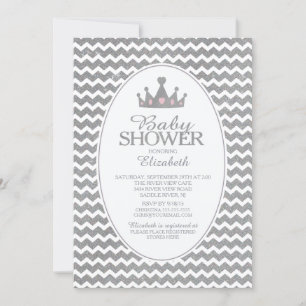 Inbjudan till babykläder i glitter Krona Princess 