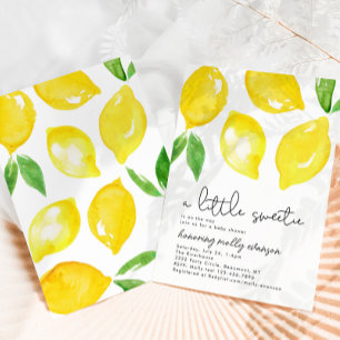 Inbjudan till babykläder med vattenfärg Lemon-baby