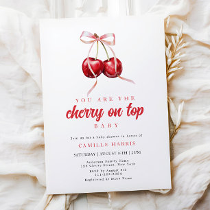 Inbjudan till babyn för Coquette Cherry Girl Baby