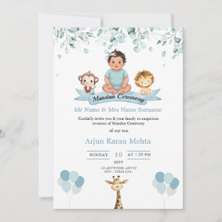 Inbjudan till babypojke Mundan-ceremoni