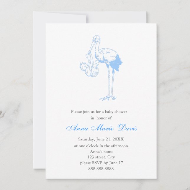 Inbjudan till babyskor (Framsida)