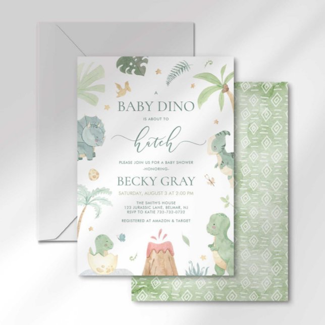 Inbjudan till babyskor för Baby Dino (Skapare uppladdad)