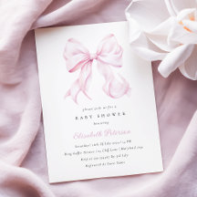 Inbjudan till babyskor för Baby Rosa Bow