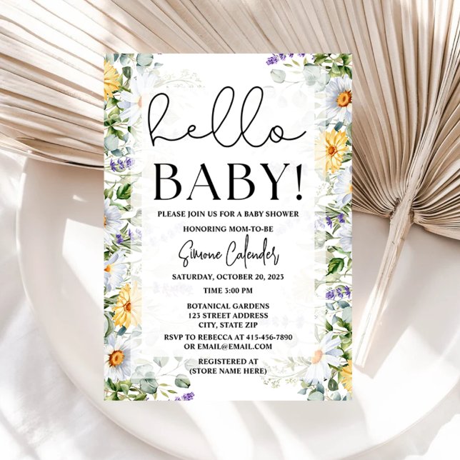 Inbjudan till babyskor för hej Baby Blommigt  (Skapare uppladdad)