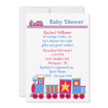 Inbjudan till babyskor för Leksak Tåg