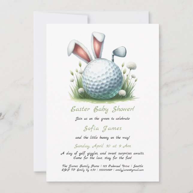 Inbjudan till babyskor för påsk (Framsida)