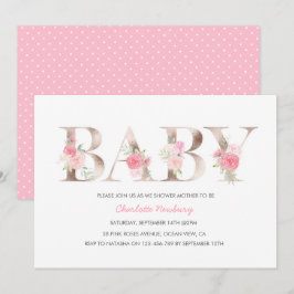 Inbjudan till babyskor för Ro guld