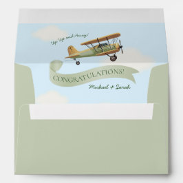 Inbjudan till babyskor för Vintage på flygplan