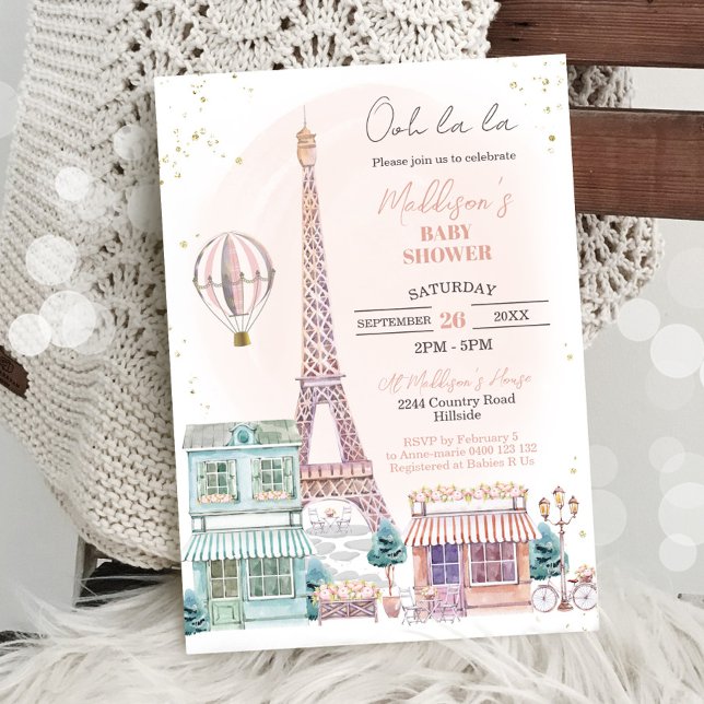 Inbjudan till babyskor i Paris (Skapare uppladdad)