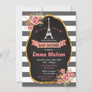Inbjudan till babyskor i Paris Towel