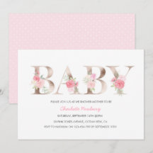 Inbjudan till babyskor i Ro guld