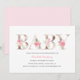 Inbjudan till babyskor i Ro guld