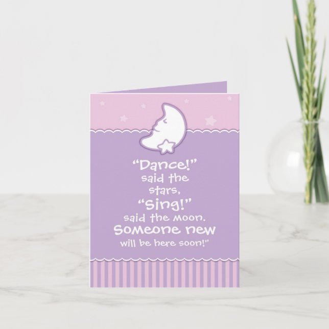 Inbjudan till babyskor - Måne och stjärnor (Framsida)