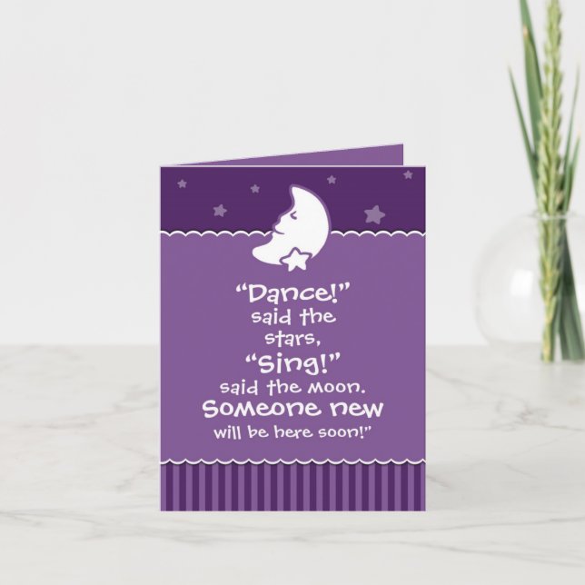 Inbjudan till babyskor - Måne och stjärnor (Framsida)