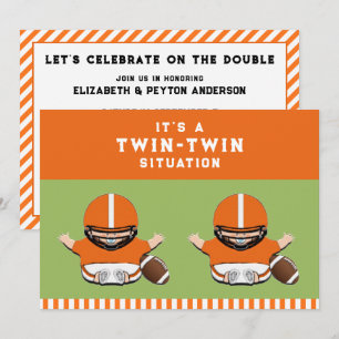 Inbjudan till babyskor med dubbla pojkar