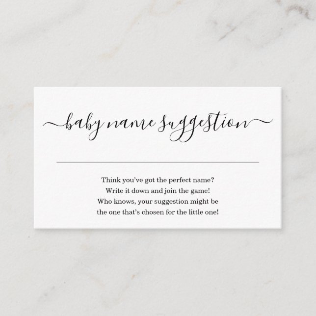 Inbjudan till babyskor till Namn är enkel (Framsida)