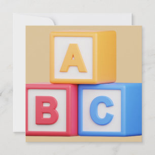 Inbjudan till babyvisningsprogram - Alphabet-block