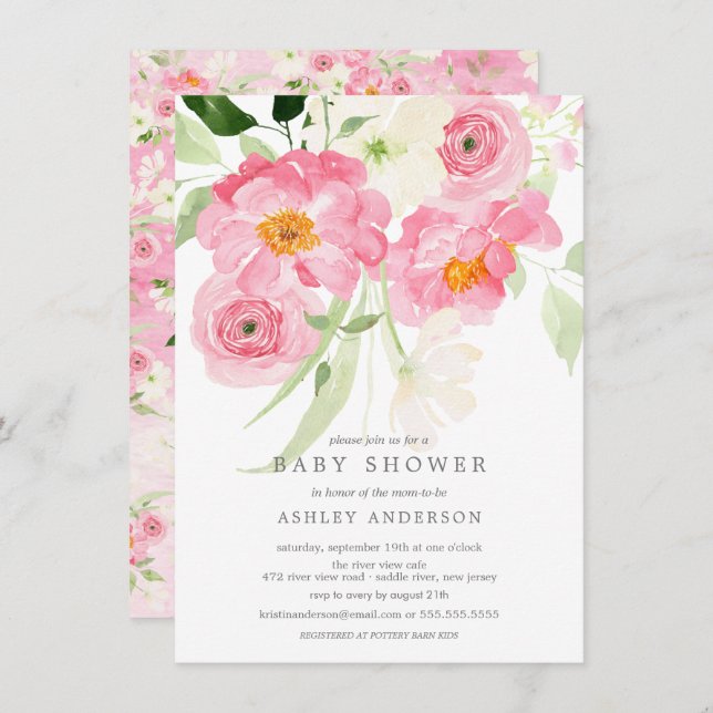 Inbjudan till babyvisningsprogram för Blommigten V (Fram/baksida)