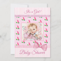 Inbjudan till babyvisningsprogram för vintage Baby
