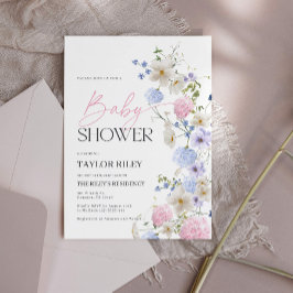 Inbjudan till babyvisningsprogram | Pastel Flowers
