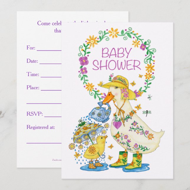 Inbjudan till babyvisningsprogrammet med Anka och  (Fram/baksida)