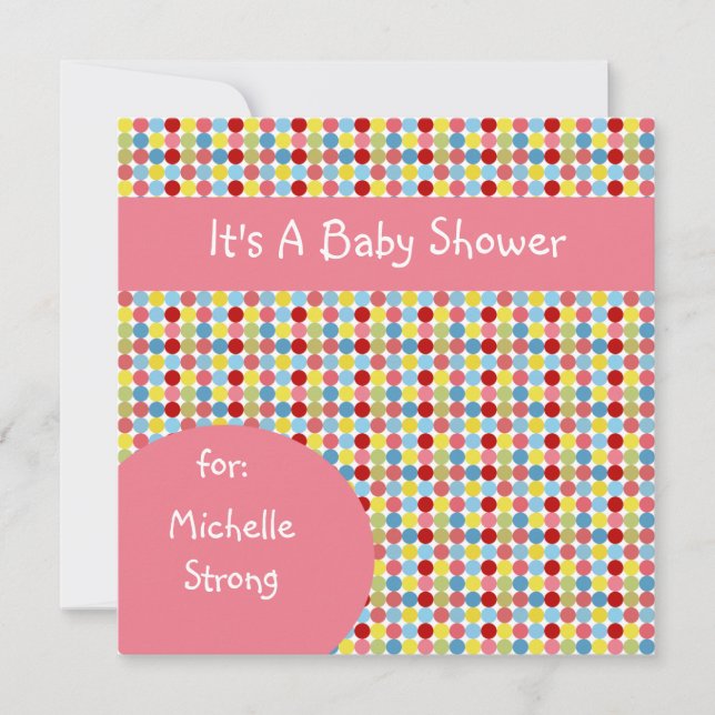 Inbjudan till babyvisningsprogrammet Polka dots (Framsida)