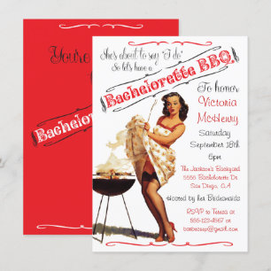 Inbjudan till Bachelorette BBQ Barbecue-partiet