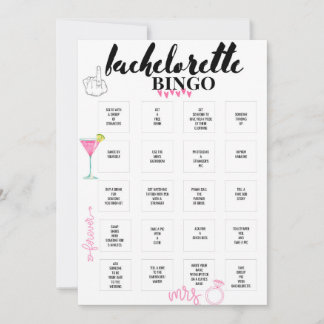 Inbjudan till Bachelorette Bingo Hen Party-matcher