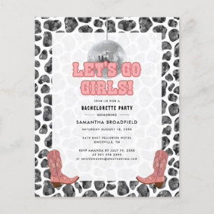 Inbjudan till Bachelorette Disco Cowgirl Party Par