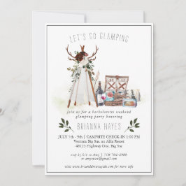 Inbjudan till Bachelorette Glamping Camping Helg