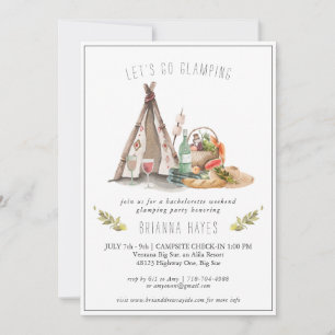 Inbjudan till Bachelorette Glamping Camping Helg