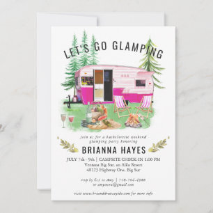 Inbjudan till Bachelorette Glamping Camping Helg