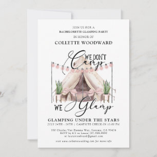 Inbjudan till Bachelorette Glamping Party Helg