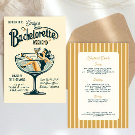 Inbjudan till Bachelorette Helg Retro Party