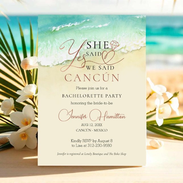 Inbjudan till Bachelorette-partiet | Cancun Beach (Skapare uppladdad)