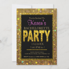 Inbjudan till Bachelorette-partiet | GULD GLITTER