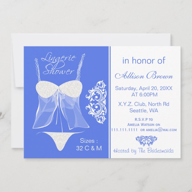 Inbjudan till Bachelorette-partiet i Lingerie Show (Framsida)