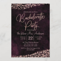 Inbjudan till Bachelorette-partiet Marsala Ro Guld