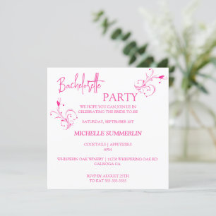 Inbjudan till Bachelorette-partiet med minimal Blo