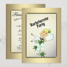 Inbjudan till Bachelorette-partiet ogräs Guld