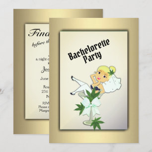 Inbjudan till Bachelorette-partiet ogräs Guld