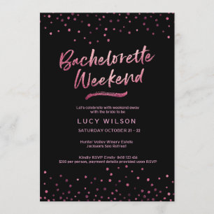 Inbjudan till Bachelorette-partiet Rosa glitter