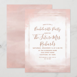 Inbjudan till Bachelorette-partiet  Rosa ros Guld