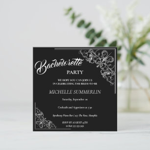 Inbjudan till Bachelorette-partiet silver Gräns