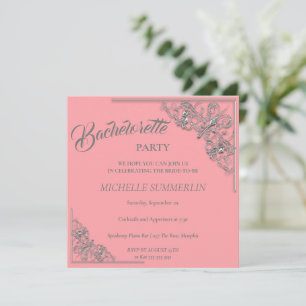 Inbjudan till Bachelorette-partiet silver Gräns