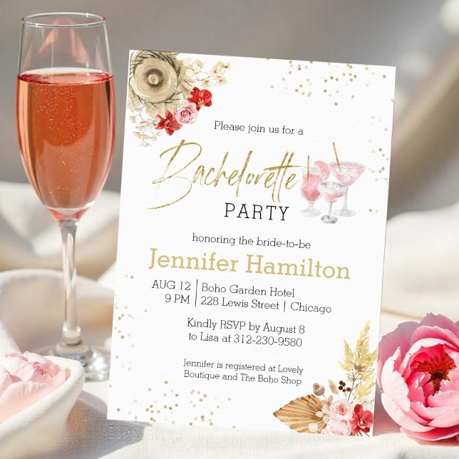 Inbjudan till Bachelorette-partiet | Vattenfärg Bo (Skapare uppladdad)