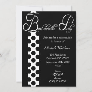 Inbjudan till Bachelorette Party Black and White D